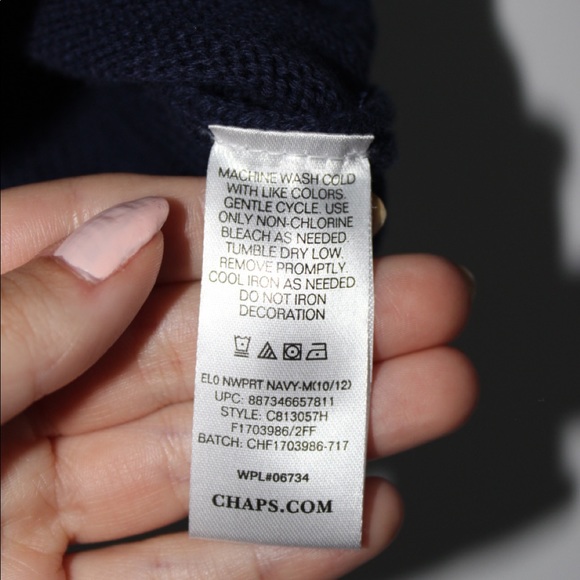 Chaps- Navy Blue V-neck Sweater Vest - Picture 5 of 6